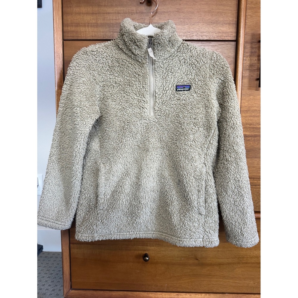 Patagonia Los Gatos Fleece Pullover Kids M 10 Tan Good
